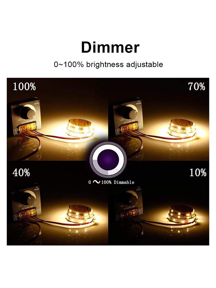 DC 12V-24V LED Dimmer Switch PWM Digital Stepless Dimming LED Brightness Regulator for Lamp Strip Single Color Lamp