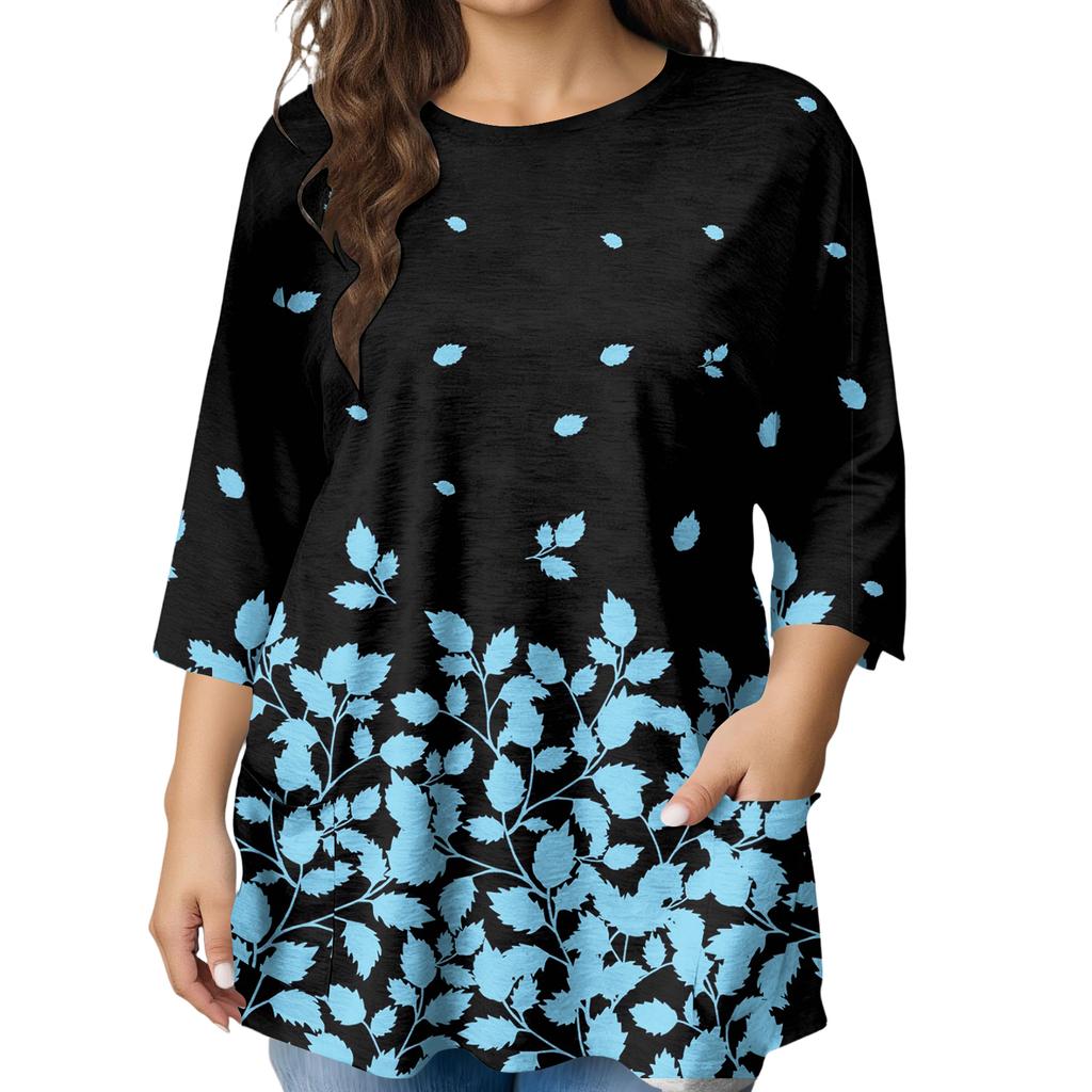 Женская модная блузка большого размера с принтом и коротким рукавом для элегантных поездок на работу и повседневной носки