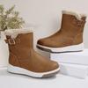 Ботильоны женские на плоской подошве с мехом, теплые, для ходьбы, из хлопка, женская зимняя тенденция 2024 года, новые повседневные толстые ботинки «Челси» Mujer