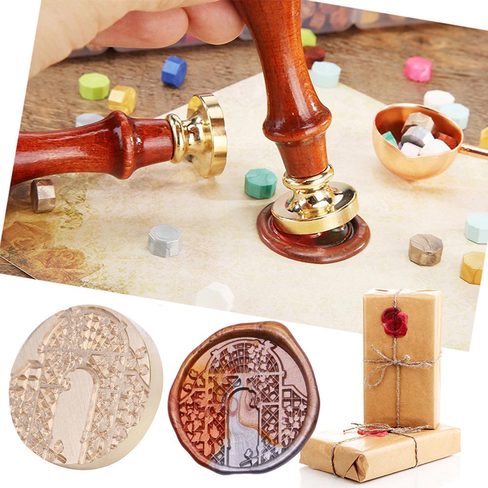 Ретро-антикварная круглая рамочка для уплотнения воска, огненная краска для свадебных приглашений, подарочной упаковки, скрапбукинга, открытки своими руками