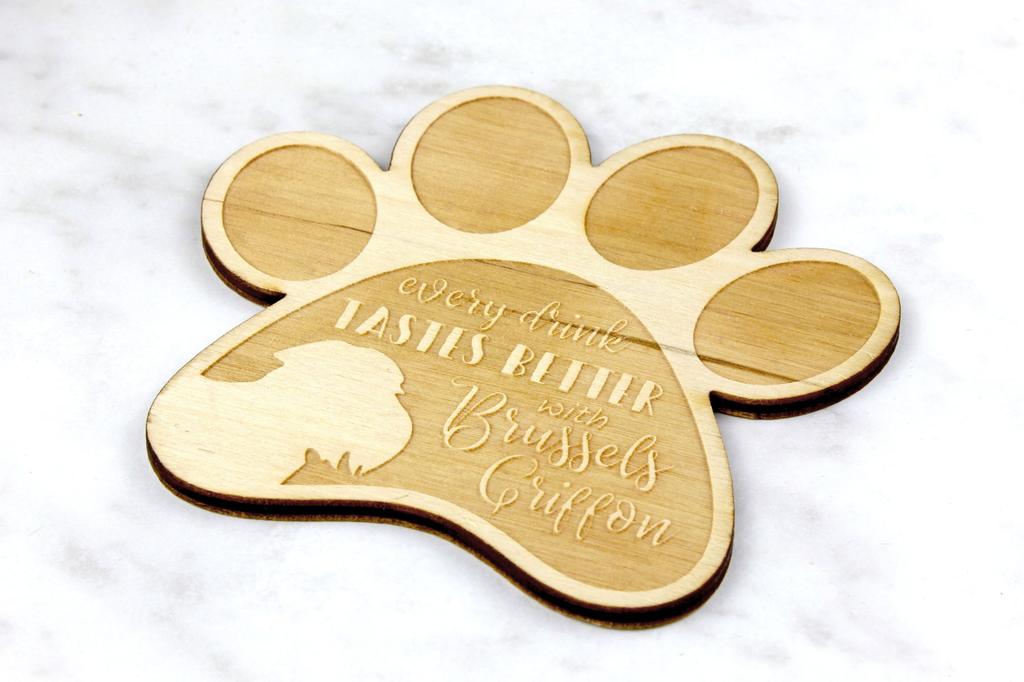 Griffon Bruxellois, Brussels Griffon – Mug coaster, engraved coaster with dog | Art-Dog