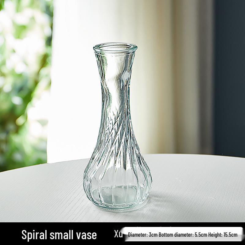 Европейская ваза из рельефного стекла в стиле легкой роскоши для гостиной, для цветочных композиций - Прозрачный гидропонный орнамент