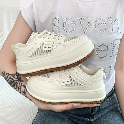 Мода 2024 года, женские кроссовки, повседневная обувь для ходьбы, белая парусиновая универсальная обувь с толстой подошвой, женская плоская подошва, вулканизированная спортивная обувь