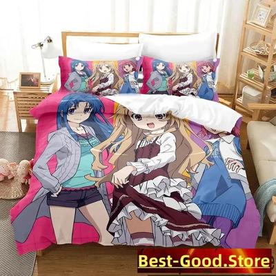 TIGER×DRAGON Торадора Постельный набор Пододеяльник Комплект для кровати Покрывало Наволочка Одеяло Кинг Размер Королева Размер Мальчики Взрослые Постельное белье