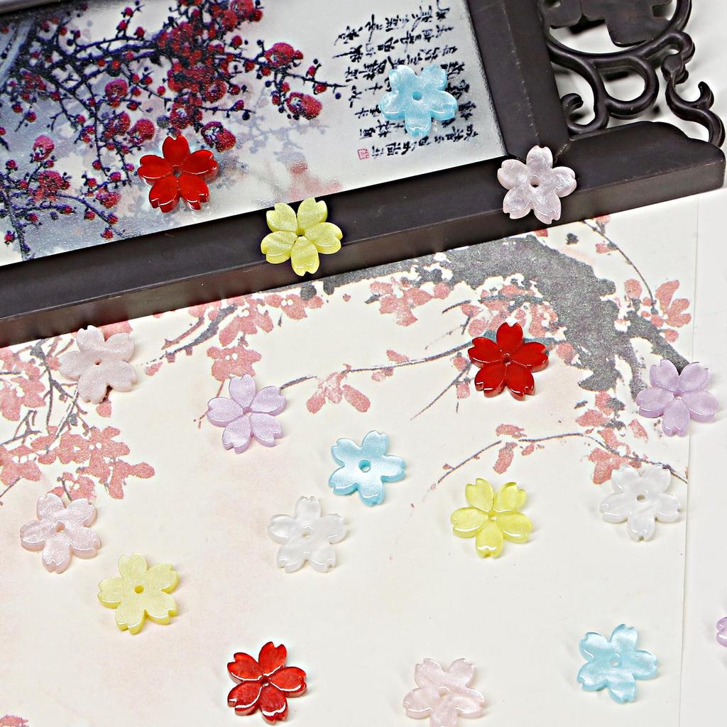 20 шт. акриловые ацетатные бусины с цветком вишни бегония пять лепестков цветочные бусины для DIY ожерелье браслет серьги изготовление ювелирных изделий аксессуары для рукоделия