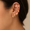 6Pcs Copper Flower Butterfly Earrings Hook Piercing Crystal Ear Studs Zircon Earring Set Party