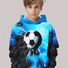 3D Digital Printed Trendy Football Pattern Hoodie, Fashionable Casual Children's Clothing, Suitable for Boys To Go Out, Perfect Gift