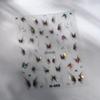 Vigorous Pink Butterfly Gradient Petal Flower Shiny Stars 5D Soft Self Adhesive Nail Art Decoration Sticker Manicure Decal DIY
