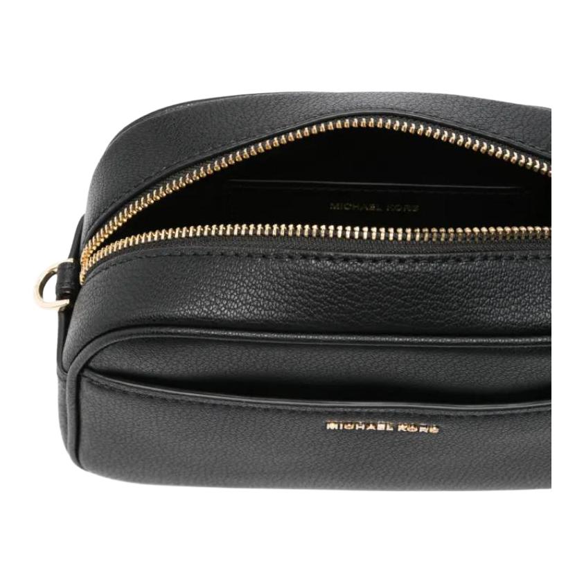 Michael Kors MK Jet Set Сумка для камеры из кожи с логотипом-буквами, регулируемым съемным ремнем, сумка через плечо, маленькие женские сумки, Черный 32F5GJ6C5L-BLACK