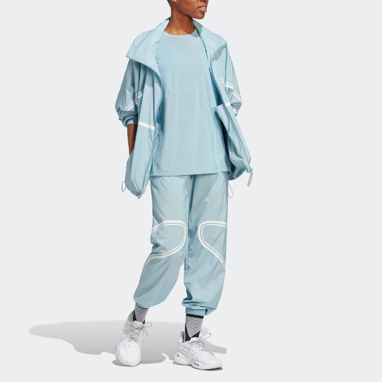 adidas Спортивная футболка X Stella McCartney с круглым вырезом и короткими рукавами, женские топы, серо-синяя IC6015