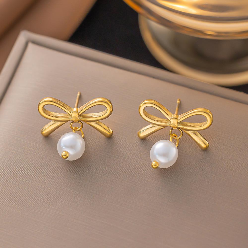 Elegant Retro Stainless Steel Earrings with Exaggerated Design for Women