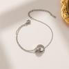 Classic Design Double Ring Splice Roman Font Women's Titanium Steel Bracelet Fashion Versatile Gold Charm Bracelet Jewelry