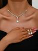New Jewelry Metal Diamond Necklace Earrings Two-piece Wedding Bride Jewelry Set Combination