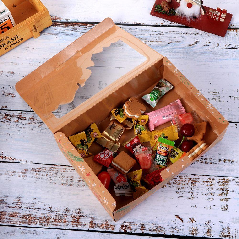 Подарочная упаковка Подарочный пакет Рождественские пакеты для конфет Упаковка для печенья Крафт-бумага Коробки для конфет Рождественские подарочные коробки