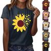 Женская повседневная футболка с принтом подсолнухов Street Slim Fit с коротким рукавом