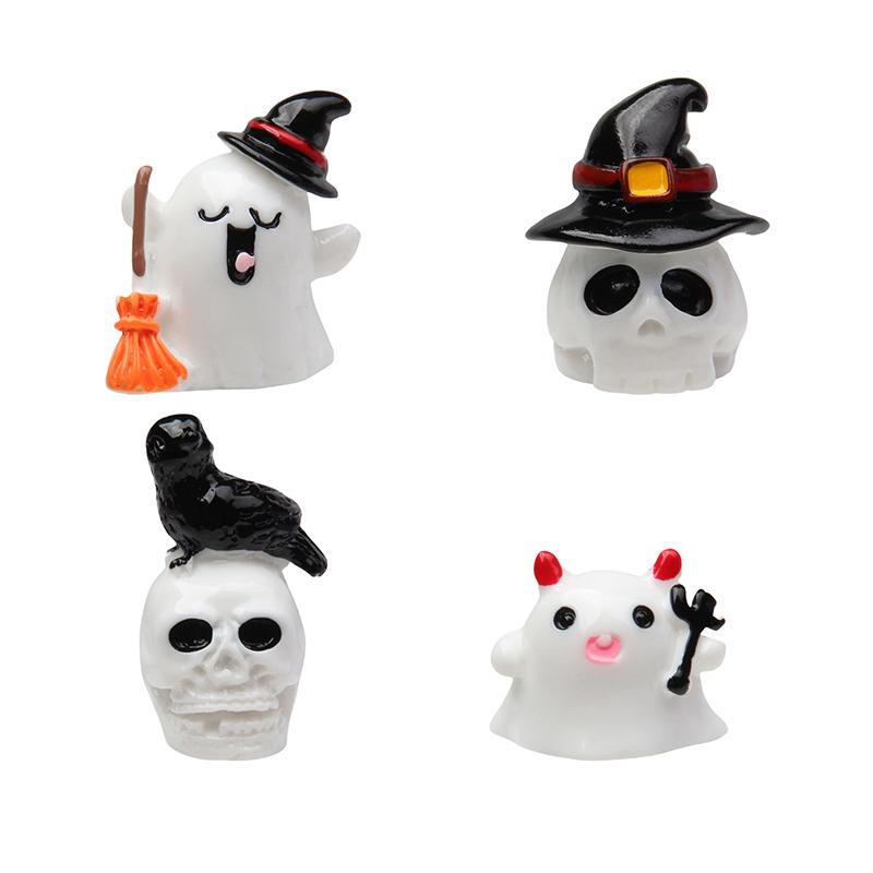 Миниатюрные фигурки на Хэллоуин, мини-симуляция, фигурки тыквенных призраков на Хэллоуин, украшение для дома, фестиваль, поделки из смолы, подарок