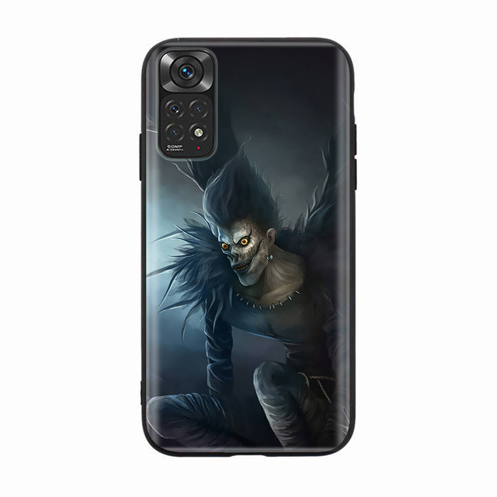 Черный чехол для Samsung Note 20 Lite S24 Ultra S23 A03 A05 A06 A11 A71 A15 A16 A13 A24 A25 A33 A52 A53 A50 M55 M35 Plus D-60 Тетрадь смерти Рюк