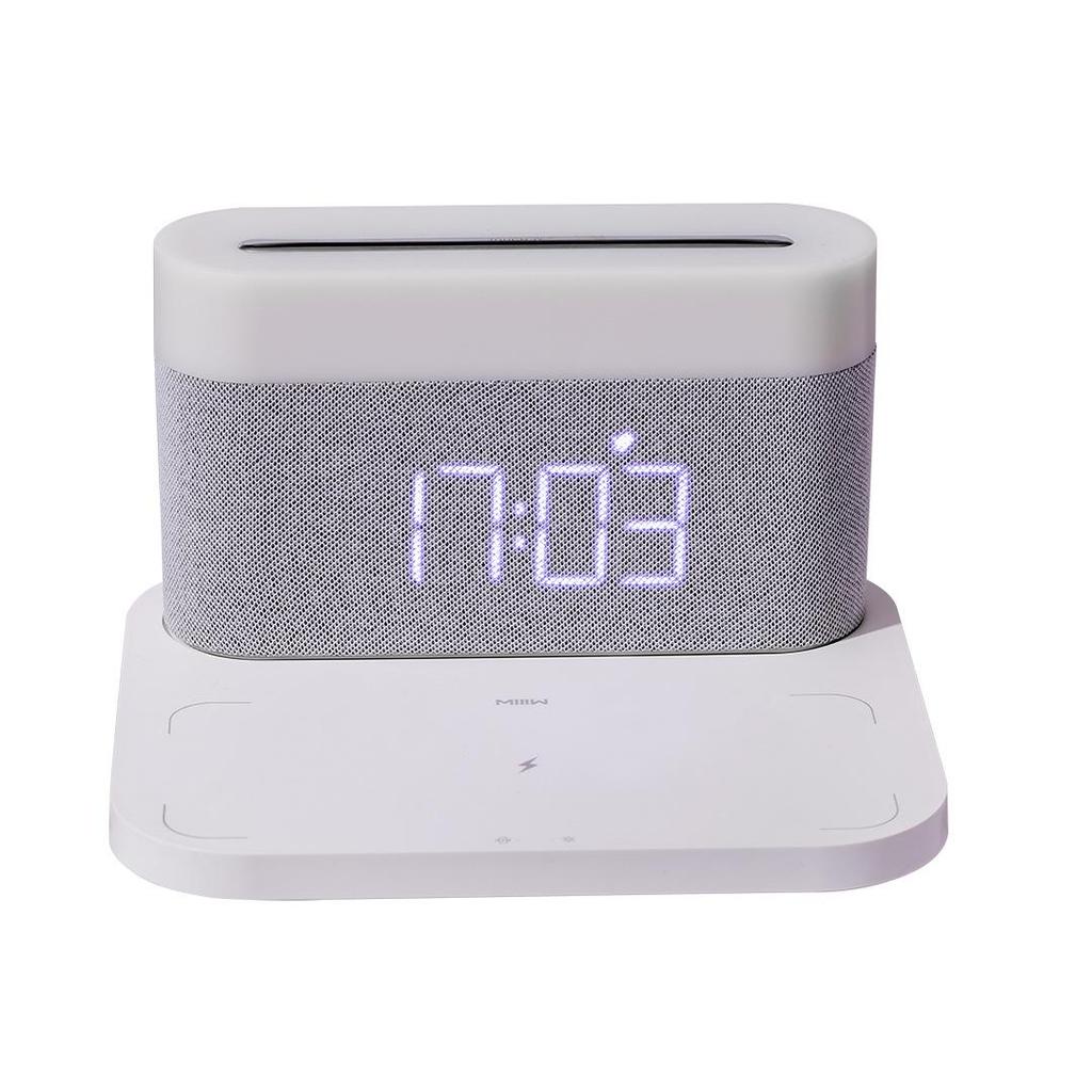 Беспроводное зарядное устройство, ночник, 3 цветовая температура с часами, беспроводная быстрая зарядка, прикроватный светильник для Iphone/Android