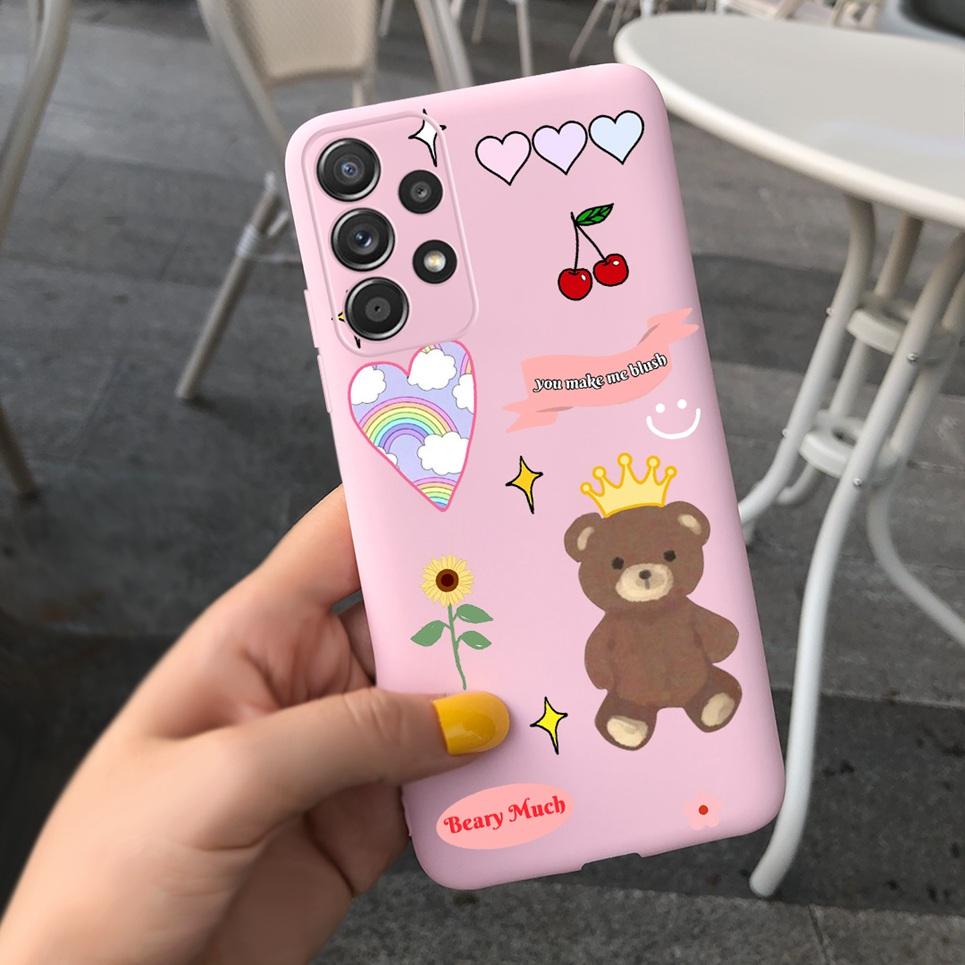 Для Samsung Galaxy M32 M33 M13 M23 M12 M53 Чехол для телефона Задняя крышка Мультяшный динозавр Медведь Детский Fundas Для Samsung M13 M23 M33 5G
