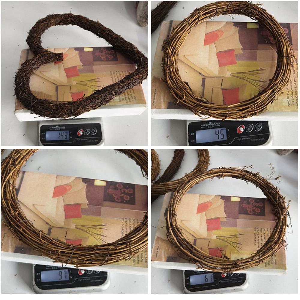 Модные круглые и в форме сердца DIY венки из сухих веток, поделки, ротанговые обручи, деревянные голые обручи, аксессуары, свадебные сувениры