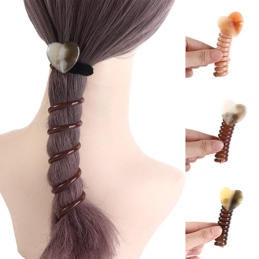 Elastic Telephone Line Headband Straight Braid Hair Tie Elegant Telephone Wire Hair Rope  Girl