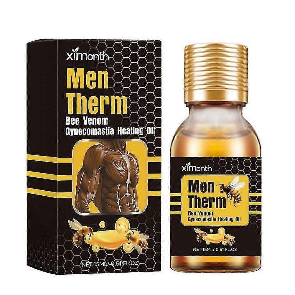 Man Breast Tightening Oil, Bee Venom Enhancer Serum for Chest Fat Reduction, Gynecomastia Shaping, Strengthen Muscle & Firm Massage