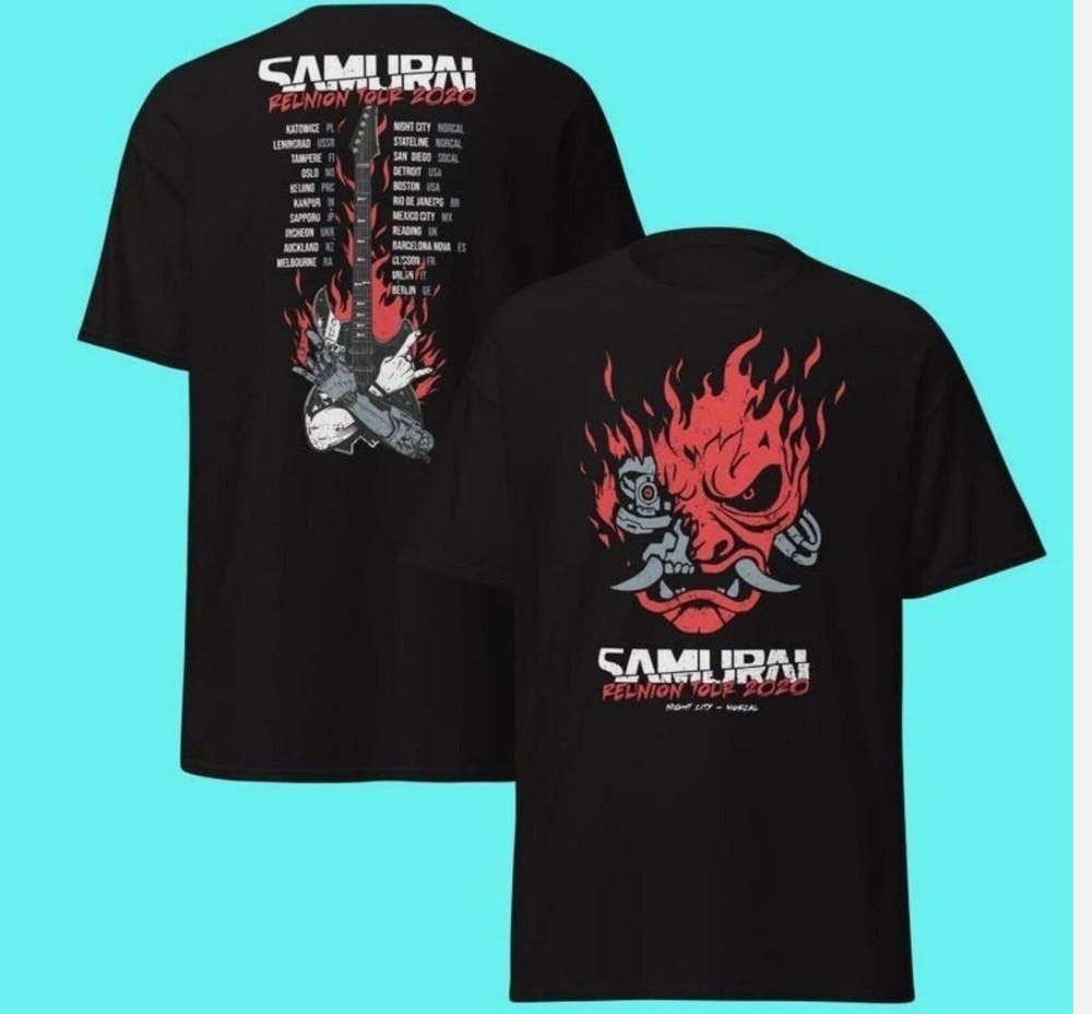 Футболка Samurai Reunion Tour с местами проведения тура Классическая футболка группы Samurai