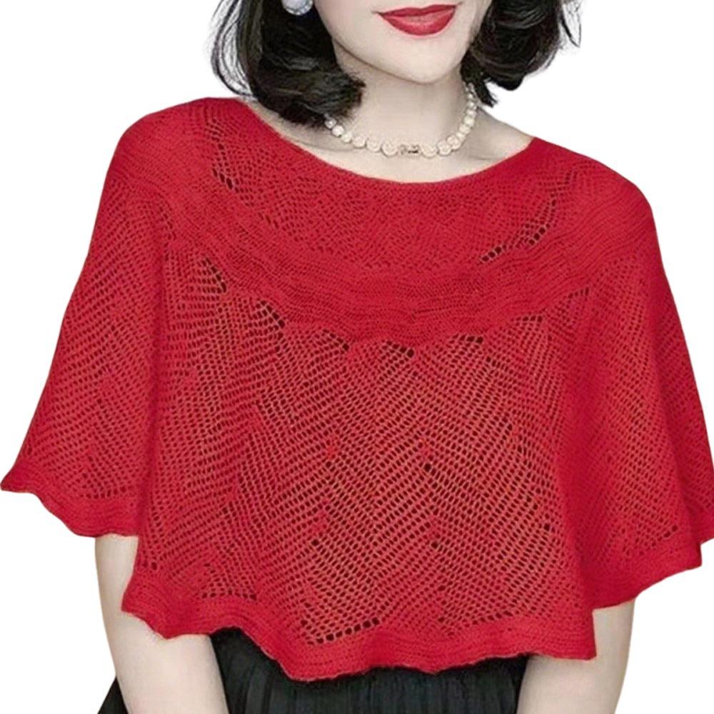 Solid Color Knit Cover Hollow Design Warm Scarves Fashion Knitted Shawl Korean Style