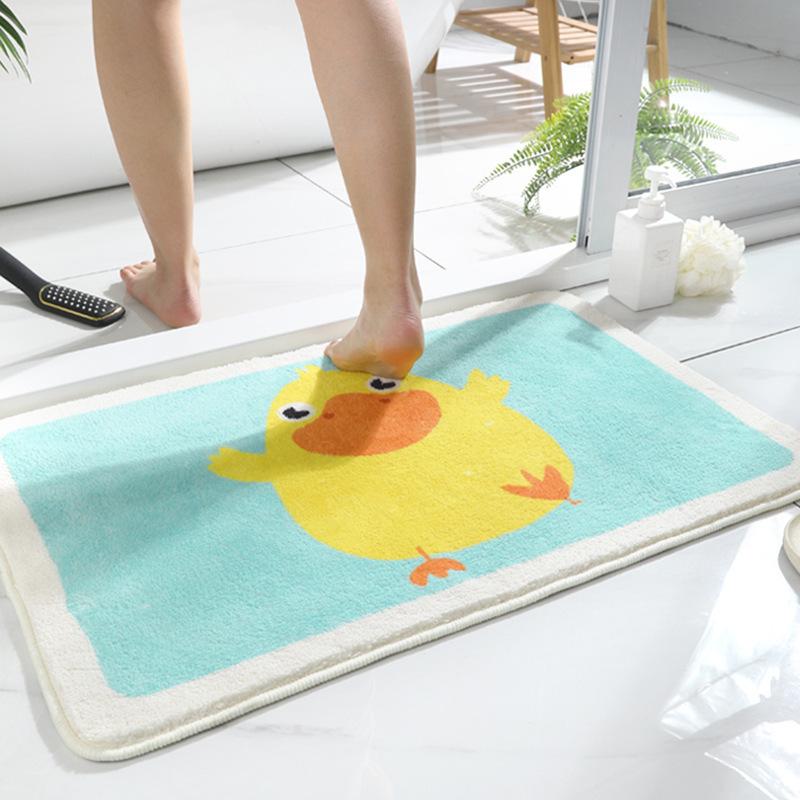Cartoon Cashmere Floor Mat Entry Door Mat Toilet Bathroom Absorbent Plush Carpet Foot Mat Thick Carpet Non-slip
