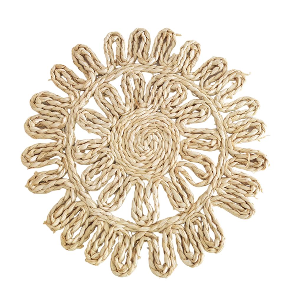Винтажные настенные украшения из травы Красивые плетеные настенные украшения Ручной работы Круглые подвески-орнаменты из плетеной травы