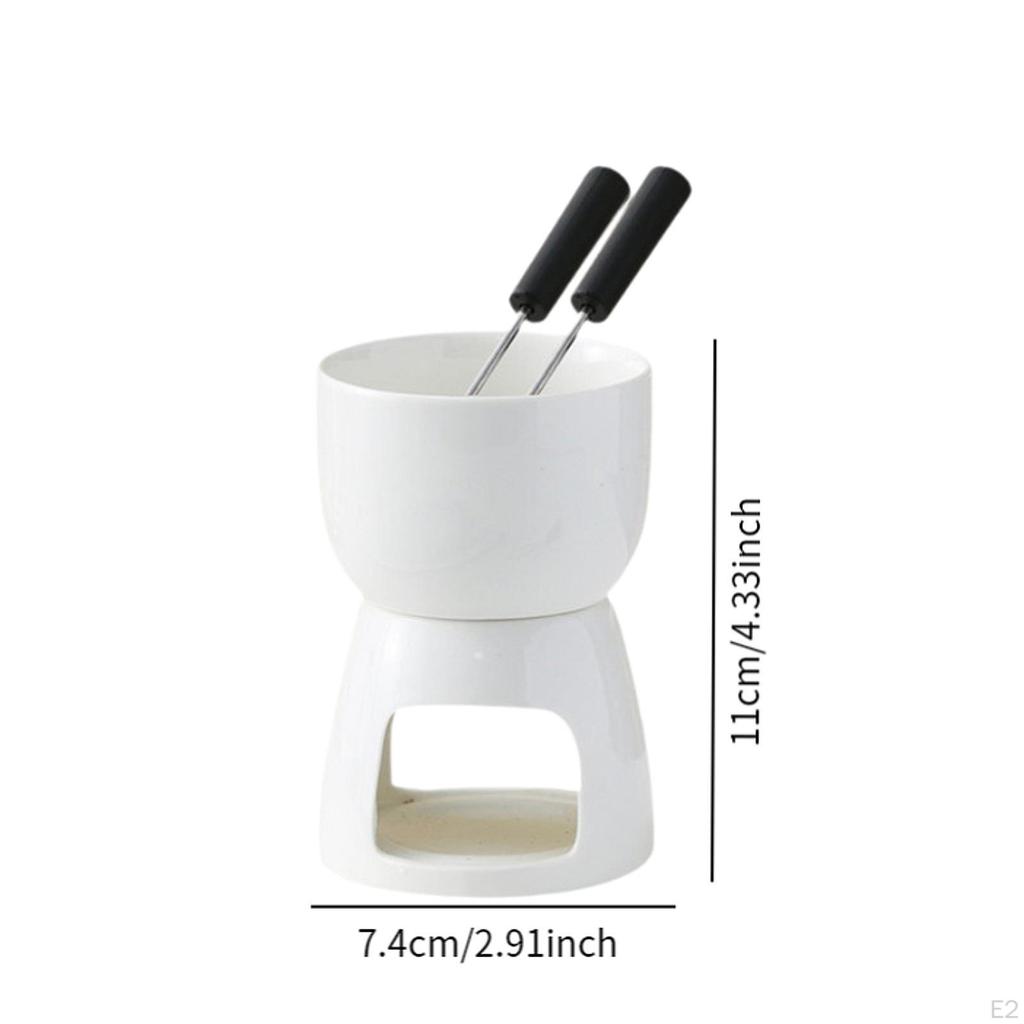 Ceramic Butter Warmer Melting Pot Heater Fondue Melt Bowl for Snack
