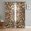 Animal Print Leopard Texture Chiffon Sheer Curtains For Living Room Bedroom Decoration Window Tulle Curtains Drapes