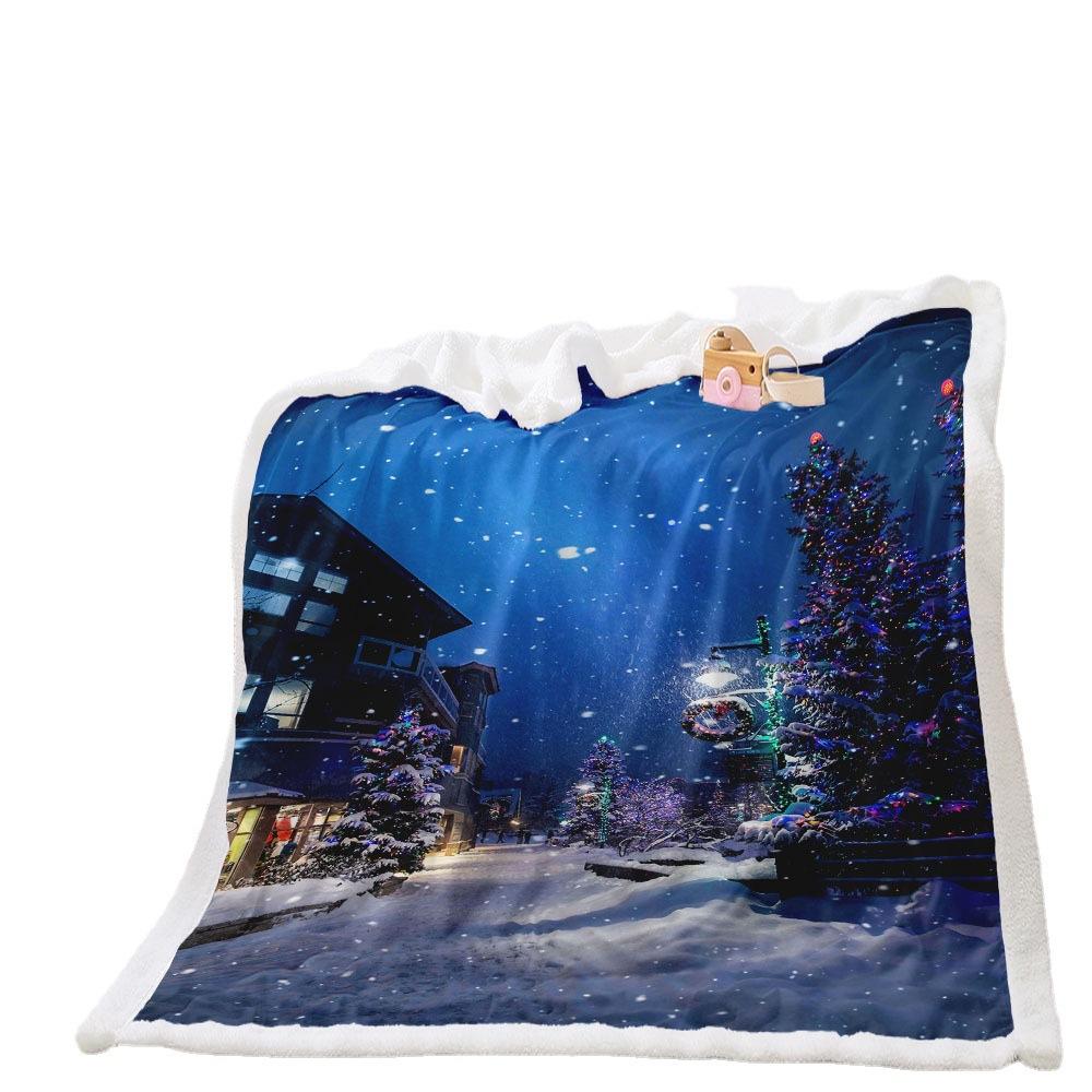Natural landscape blanket ebay spring and autumn blanket lamb wool crystal fleece blanket