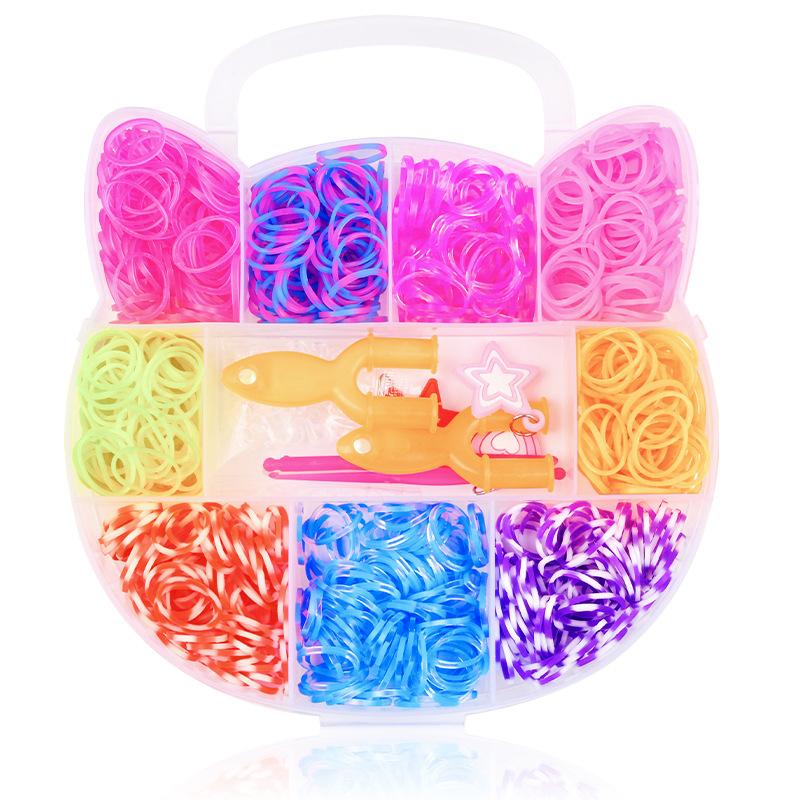 600 шт. Резинки для плетения Креативный разноцветный набор Loom Band Радужный браслет Набор для изготовления DIY Плетеные браслеты Поделки Игрушки Для девочек Подарки