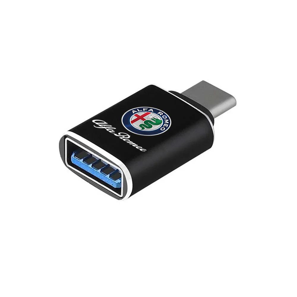 For Alfa Romeo Car Type-C To USB 3.0 Interface Mini Converter Charging Adapter For Alfa Romeo Giulietta Mito Giulia Stelvio 147CC5