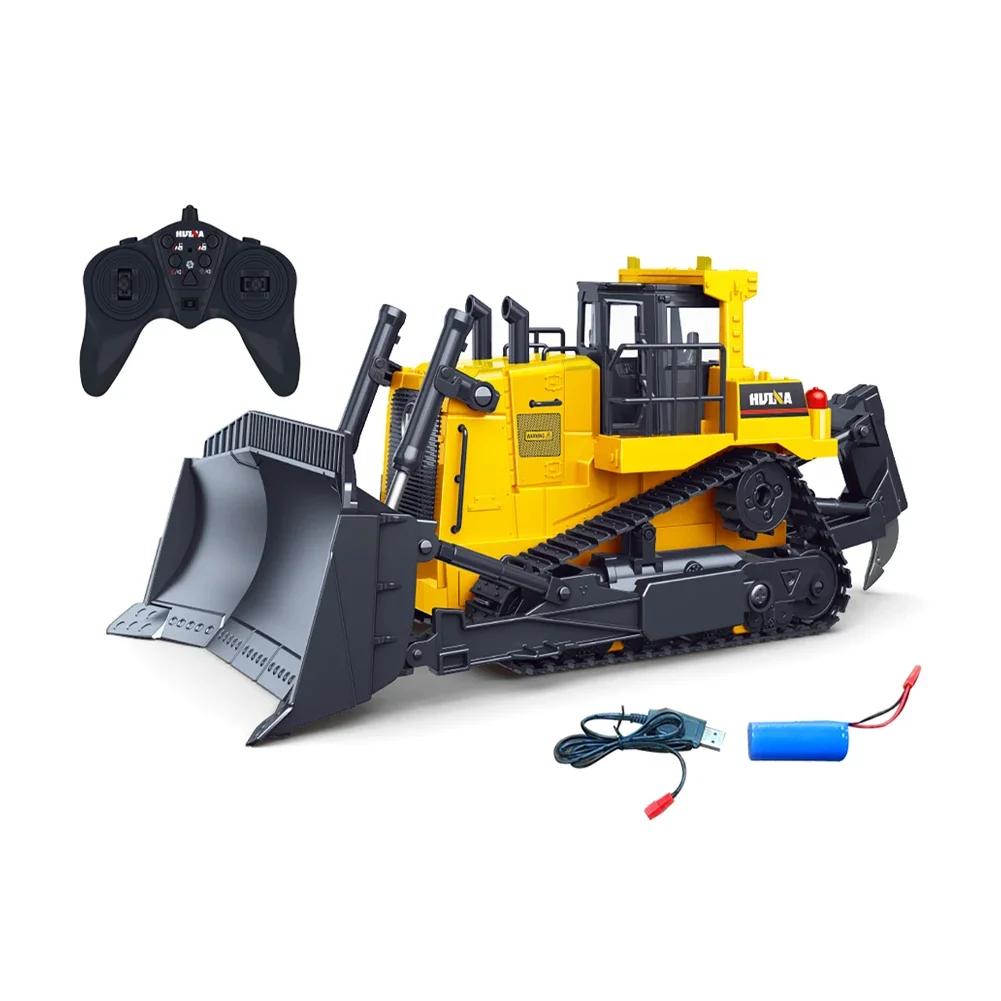 Huina 1554 1/16 RC Бульдозер Гусеничный Грузовик 11-канальный Пульт Дистанционного Управления Строительная Машина Со Светом Бульдозер Детские Игрушки Рождественский Подарок