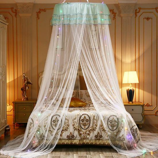 Ruffle Dome Ceiling Mosquito Net Princess Mesh Canopy Dust-proof Bedroom Decor
