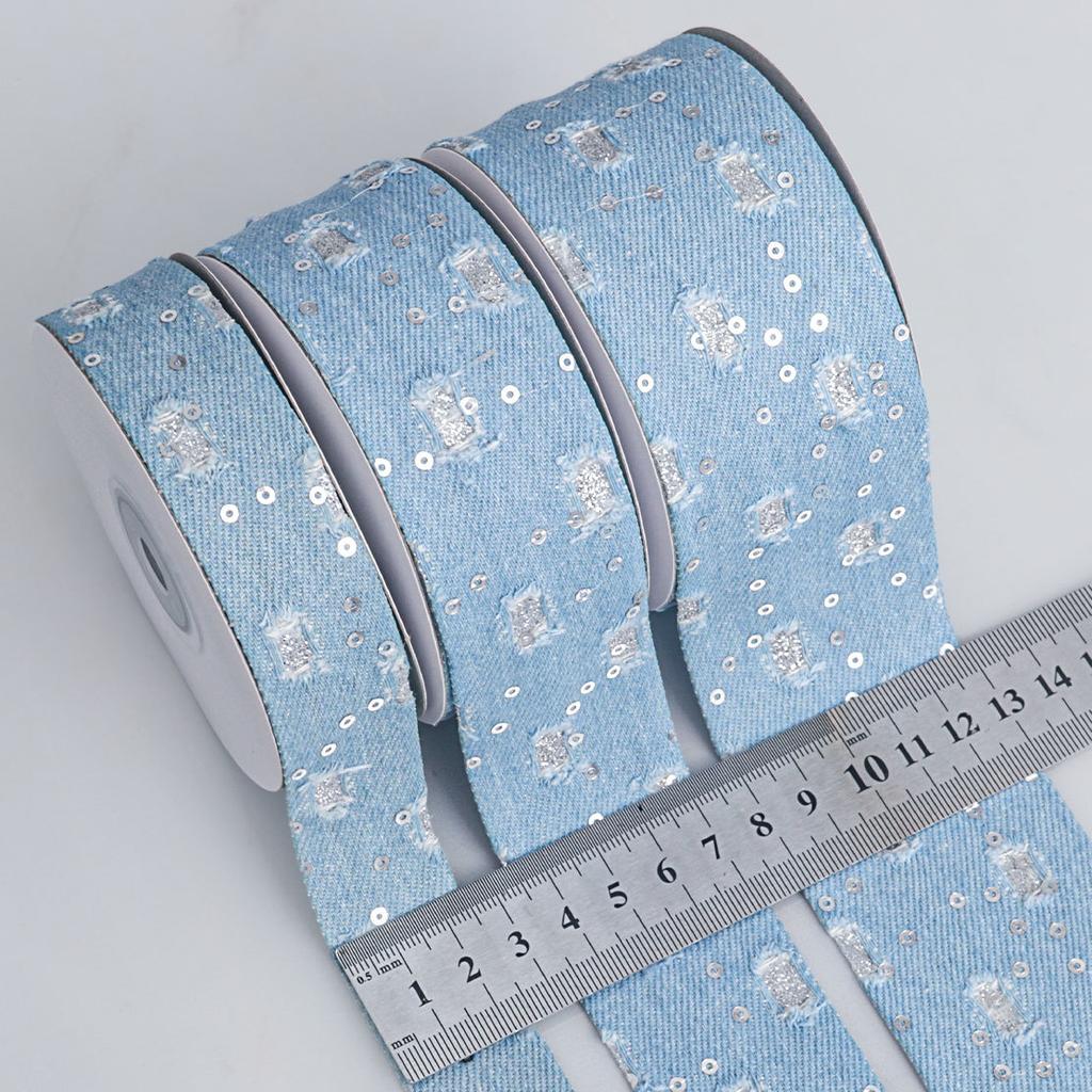 Ручная работа, декоративные, романтические и уютные, сломанные блестки, цветная джинсовая лента, ручная работа, подарочная коробка с цветами, бантами, аксессуарами для волос, упаковка, лента для нарядов