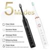 Electric Ultrasonic Toothbrush Rotating Head Soft Bristle 8 Replacement Heads Rechargeable Waterproof Toothbrush Tooth Cleaner