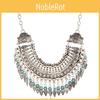 Style Simulation Ethnic Gemstone Decoration Tassel Design Women Necklace