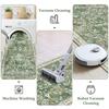 Washable Runner Rug: 2x6.6 Waterproof Non Slip Boho Floral Distressed Low Pile Faux Wool with Rubber Backing for Kitchen  Laundry  Bedroom  Entrance