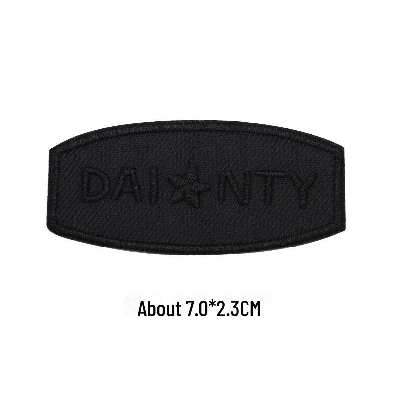 Черная самоклеящаяся вышитая нашивка для самостоятельного ремонта и украшения одежды