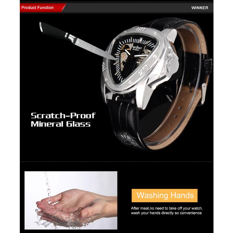 ПОБЕДИТЕЛЬ Мужские модные повседневные автоматические механические часы в форме сердца