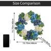 Синий и гортензия венок для подвешивания на дверь, венок-симуляция из увядших веток