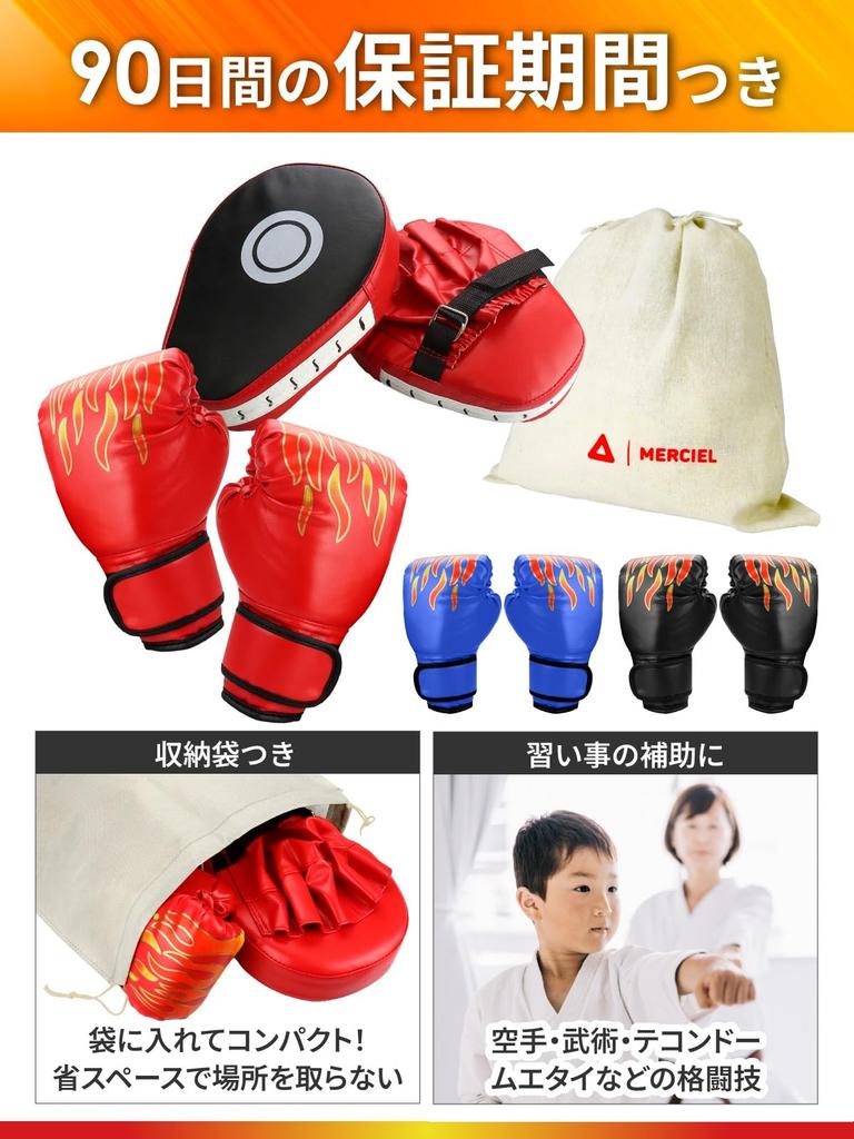 Marcel Boxing for Parents and Children, Gloves for Children, Mitts Set for Adults, Storage Bag Included, Gloves, 3 Colors, Blue