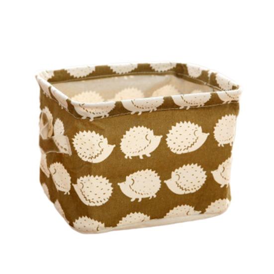 Складная корзина для хранения с ручками Водонепроницаемая Большая вместимость Хлопок Лен С принтом Многофункциональная Дом Офис