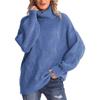 Women's Fashion Loose High Neck Knit Pullover Top Long Sleeve Casual Sweater