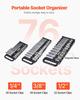 Portable Socket Organizer Set 3PCS 76-Clip Magnetic Socket Tray Metric/SAE