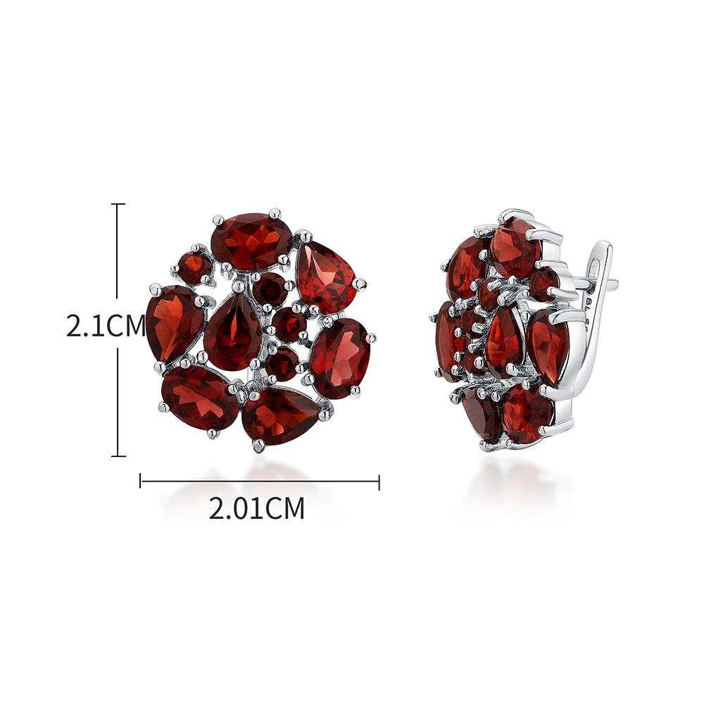 Роскошные серьги-кольца с красным натуральным гранатом, великолепные модные женские изысканные украшения из стерлингового серебра 925 пробы, подарок для мамы