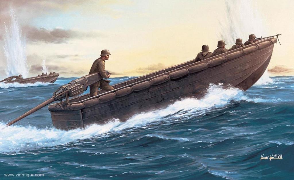 Dragon WWII German Assault Boat with Assault Engineers Plastic Model DR6108 1/35